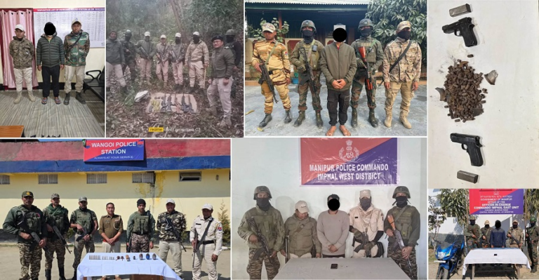 मणिपुर में भारी मात्रा में हथियार-बारूद बरामद